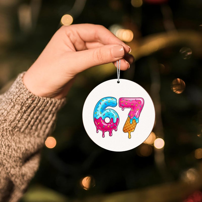 Hyperlama 67 Christmas Ornament, 67 Ornaments for Xmas Tree, Funny Christmas Ornaments 2025, 6 7 Meme Ornament for Teens, Six Seven Gifts, Funny Gifts for Kids, Teens, Teen Girls Trendy Stuff - Image 2